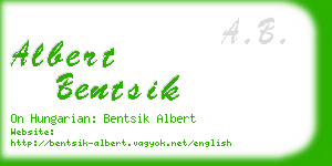 albert bentsik business card